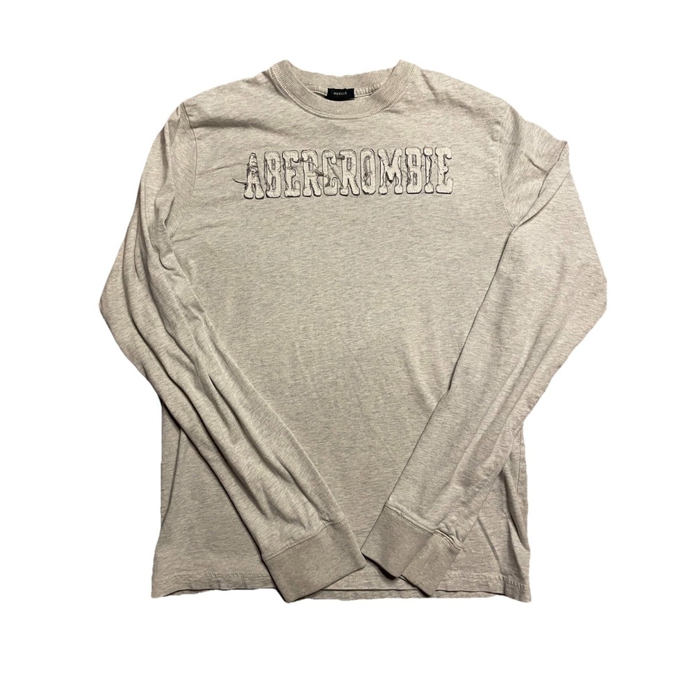 Vintage ABERCROMBIE FITCH Men MUSCLE Fit Applique Logo Crewneck Long Sleeve Med
